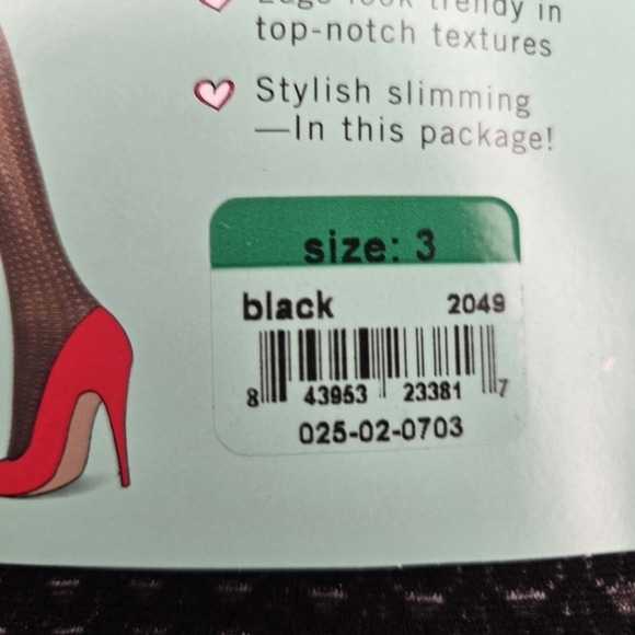 Spanx Love your Assets Textured Shaping Tights - Wish Bone Size 3 Black 2049 New - Picture 5 of 8